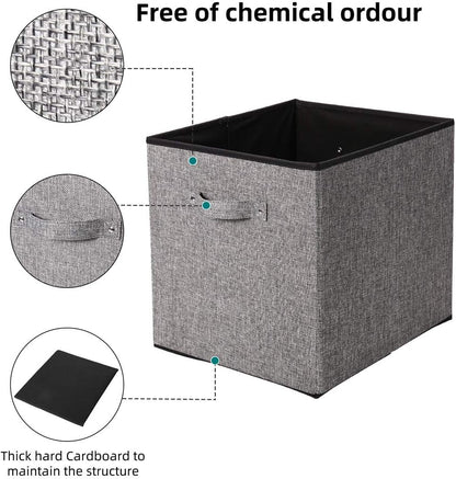 Robuy Cube Storage Bins, 13x15x13 inch Stroage Bin,4-Pack Large Storage Boxes with Handle for Organizing Shelf,Nurery,Home,Colset