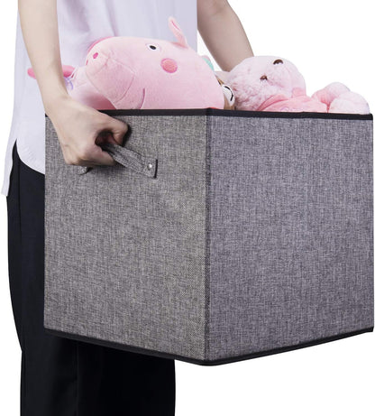 Robuy Cube Storage Bins, 13x15x13 inch Stroage Bin,4-Pack Large Storage Boxes with Handle for Organizing Shelf,Nurery,Home,Colset