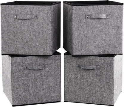 Robuy Cube Storage Bins, 13x15x13 inch Stroage Bin,4-Pack Large Storage Boxes with Handle for Organizing Shelf,Nurery,Home,Colset
